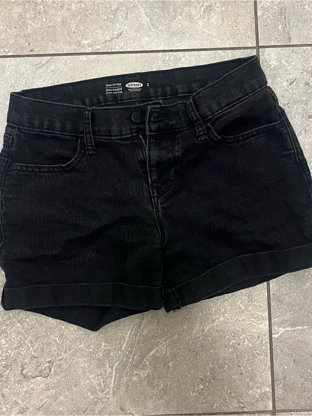 Old Navy Black Cuffed Denim Women's Shorts